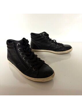 Taos Union High-Top Sneakers Womens Size 7.5 Side Black Zipper Lace-Up Shoes